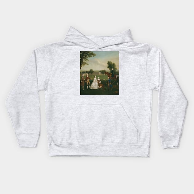 Thomas Lister and Family at Gisburne Park by Arthur Devis Kids Hoodie by Classic Art Stall